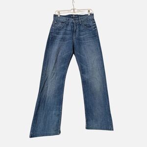 7 For All Mankind Austyn  Straight-Leg  Medium-Wash Blue Flare Denim Jeans